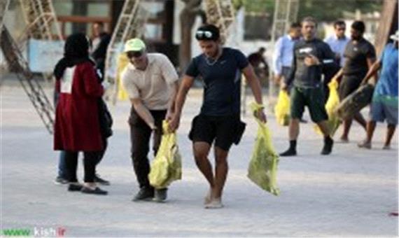 برگزاری همایش پاکسازی ساحل و دریا در گرامیداشت روز تربیت بدنی و ورزش در جزیره کیش